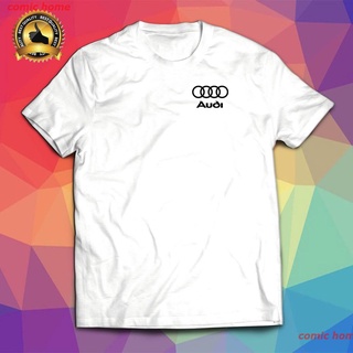 บ้านการ์ตูน AUDI โลโก้แบรนด์เสื้อยืดผ้าฝ้ายพรีเมี่ยม /|*