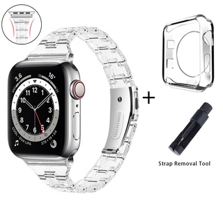 ภาพหน้าปกสินค้า2 in 1 สายนาฬิกาข้อมือ แบบใส สําหรับ Apple Watch Band 41 มม. 45 มม. 44 มม. 40 มม. 38 มม. 42 มม. iWatch Series 7 6 5 4 3 2 SE ที่เกี่ยวข้อง