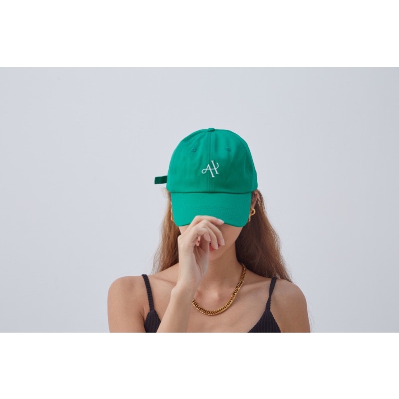 ahc000-logo-cap-green-หมวกผ้าคอตตอนสกรีนโลโก้