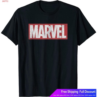 SKTT1 Marvelเสื้อยืดลำลอง Marvel Classic Distressed Logo Graphic T-Shirt T-Shirt Marvel Short sleeve T-shirts