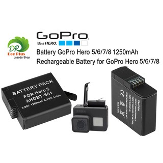 แบตเตอรี่ กล้อง AHDBT-501/AHDBT-601/AHDBT-701/AHDBT-801 GoPro Hero 5/6/7/8 1250mAh Rechargeable Battery for Hero 5/6/7/8