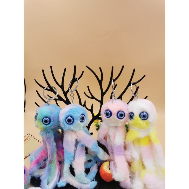 ภาพสินค้ากระเป๋าพวงกุญแจปลาหมึกตุ๊กตามีสีสันสีสุ่ม New colorful octopus keychain ZYCS จากร้าน pandawin2020 บน Shopee ภาพที่ 1