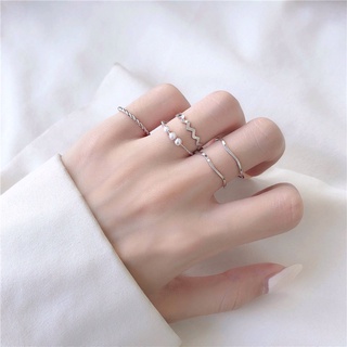 ภาพหน้าปกสินค้าแหวนหางหยัก แบบเรียบง่าย สไตล์ญี่ปุ่น และเกาหลี 5 ชิ้น ซึ่งคุณอาจชอบราคาและรีวิวของสินค้านี้