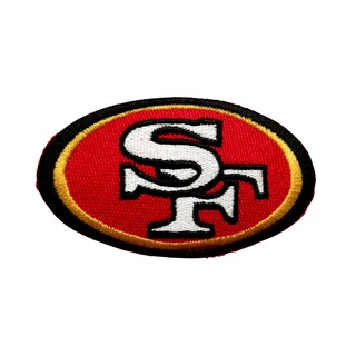 San Francisco 49ers ตัวรีดติดเสื้อ กีฬา อเมริกันฟุตบอล ทีม NFL ตกแต่งเสื้อผ้า หมวก กระเป๋า Embroidered Iron On