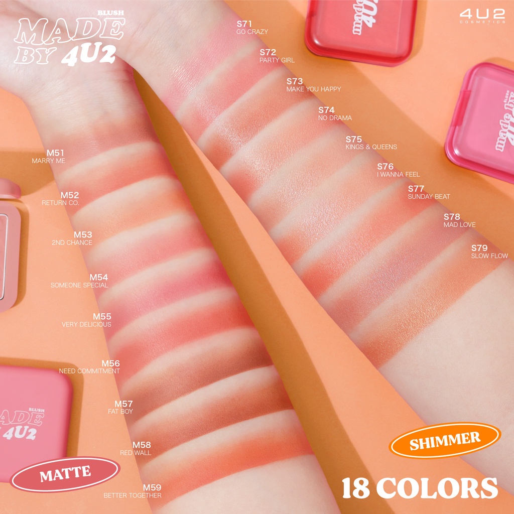 พร้อมส่ง-4u2-matte-blush-on-made-บลัชออนเนื้อเนียน-สีสวยละมุน