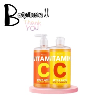 SCENTIO VITAMIN C Beauty Buffet เอสเซ้นส์เข้มข้น &amp; ครีมอาบน้ำ