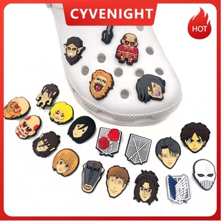 สินค้า จี้การ์ตูนอนิเมะผ่าพิภพไททัน 21 แบบ สําหรับตกแต่งรองเท้า Crocs