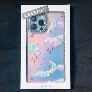 Casetify X Moon Cloud Laser Case เคสโทรศัพท์มือถือ PC แข็ง ขอบ TPU ลาย Desig สําหรับ IPhone 13 Pro MAX 12 Pro MAX 11 Pro MAX XS MAX XR X