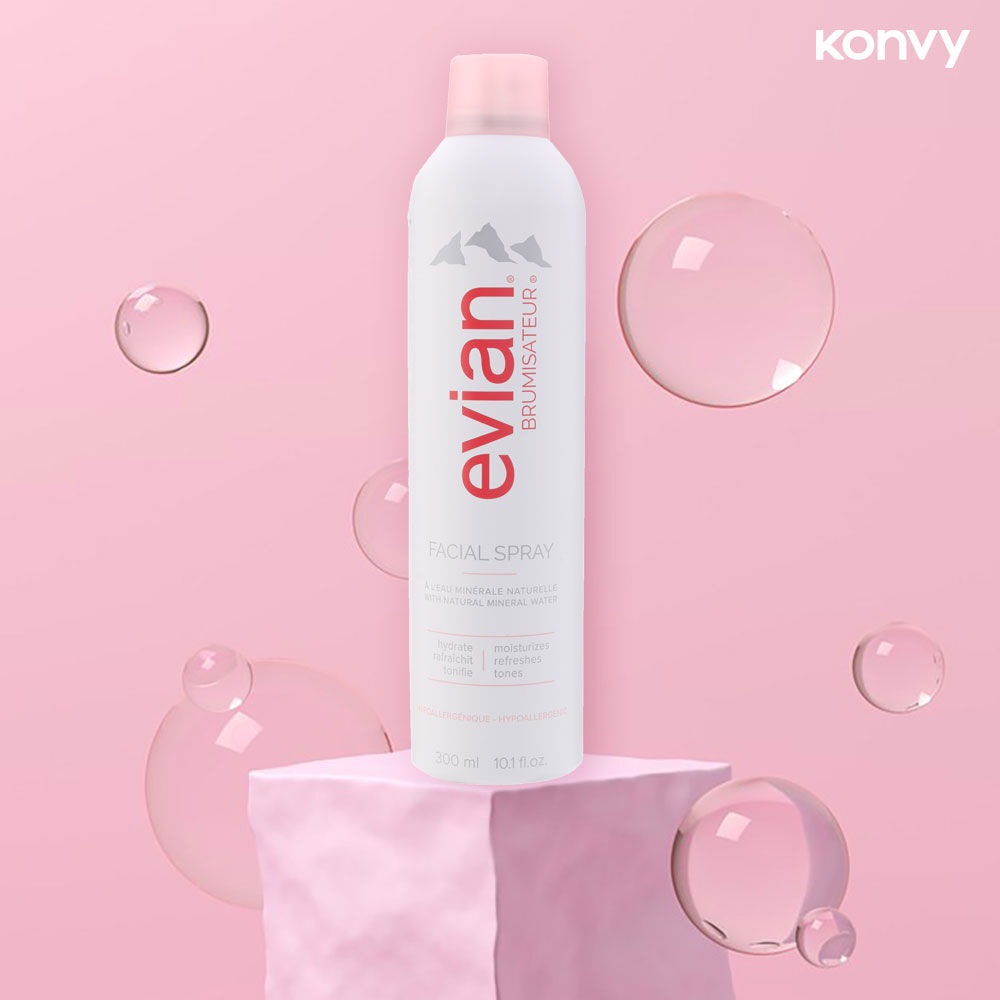 ภาพประกอบคำอธิบาย Evian Facial Spray 300ml เอเวียง สเปรย์น้ำแร่บำรุงผิวหน้า จากเทือกเขาแอลป์ ประเทศฝรั่งเศส.