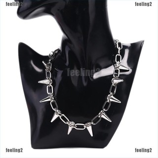 ❤SUN❤ New Spike Rivet Punk Collar Necklace Goth Rock Biker Link Chain Choker Jewelry  L❤