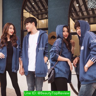 VSM4384-Navy Blue ชุดเซ็ทคู่รัก เสื้อผู้ชาย+ชุดผู้หญิง