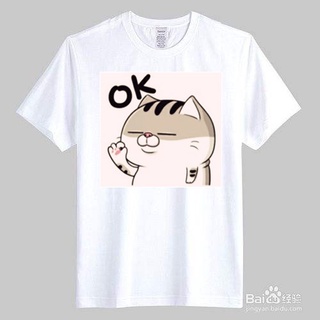 Ok เสื้อยืด ลายแมว สําหรับผู้ชาย