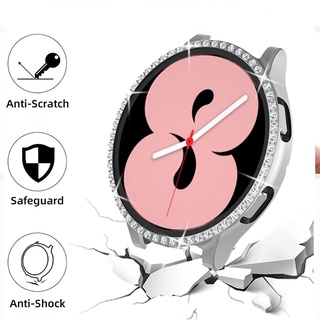 เคสป้องกัน PC ประดับพลอยเทียม ป้องกันรอยขีดข่วน สําหรับ Samsung Galaxy Watch 4/5 44 มม. / 40 มม.