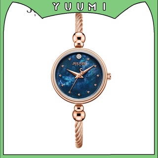 Julius นาฬิกาข้อมือควอตซ์แฟชั่น กันน้ํา ประดับไข่มุก รูปปลาดาว สไตล์เกาหลี สําหรับสตรี JS-013