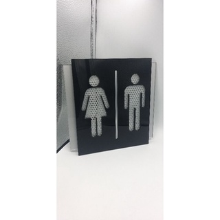 ป้ายห้องน้ำ acrylic laser เจอะรู..รวมชายและหญิง