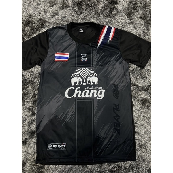 เสื้อกีฬาpro-player-ของเเท้พร้อมเฟกโลโก้ธงชาติไทยเเละสปอนเซอร์ช้าง