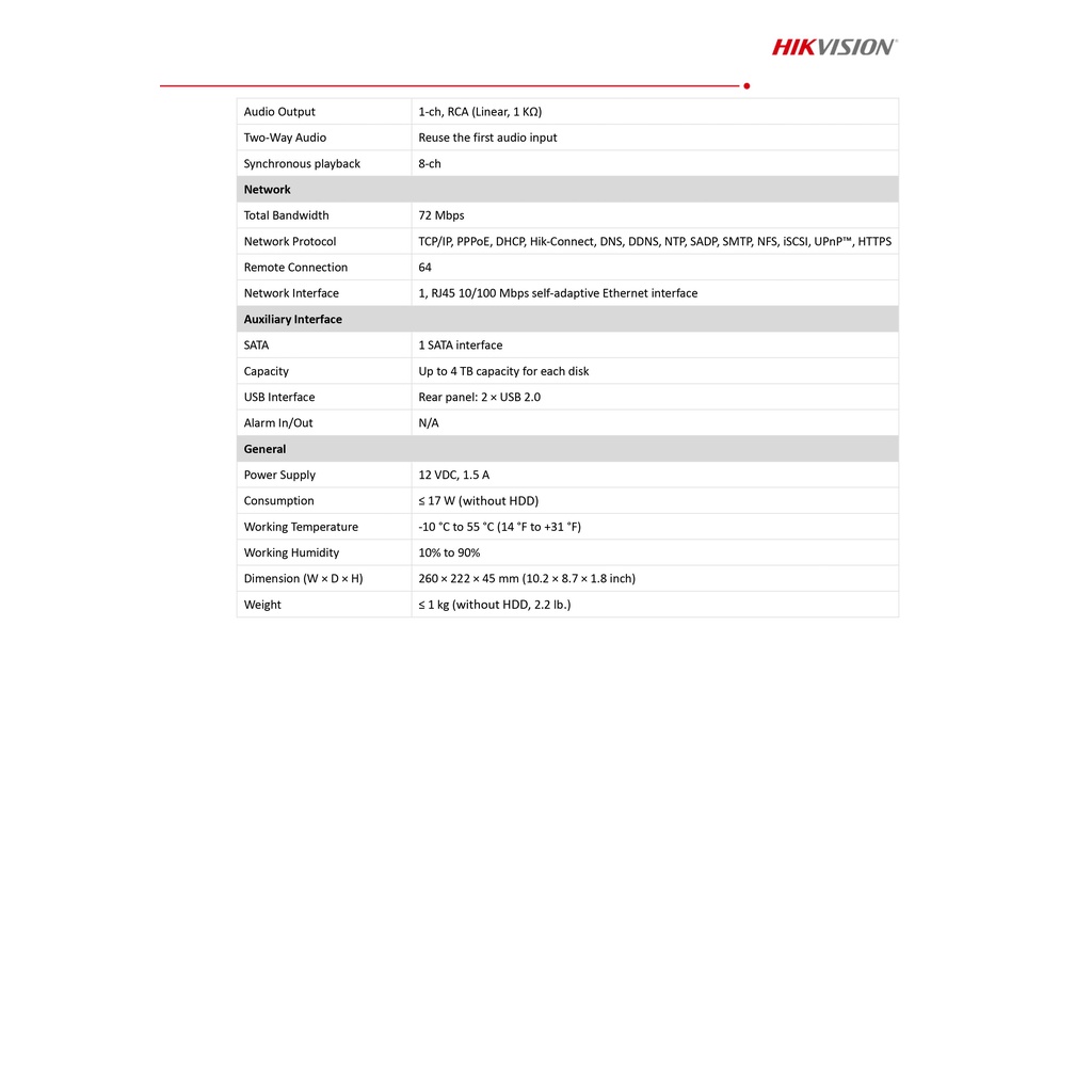 hikvision-เครื่องบันทึกภาพกล้องวงจรปิด-8ช่อง-2ล้านพิกเซลds-7208hghi-m1-c-บันทึกภาพและเสียง-เพิ่มกล้องไอพีได้อีก2ตัว