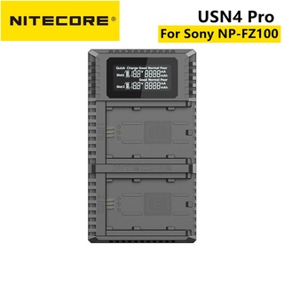 Nitecore อุปกรณ์ชาร์จ Usn4 Pro แบบ Dual Slot Usb Qc สําหรับกล้อง Sony A7 Iii A7R Iii A9 (Ilce-9) กับแบตเตอรี่กล้อง Np-Fz100