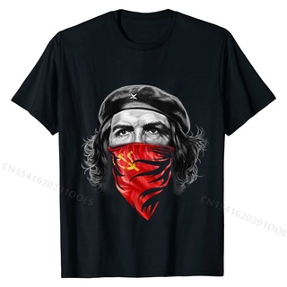 เสื้อผ้าผชเสื้อยืด ผ้าฝ้าย พิมพ์ลาย Che Guevara w Soviet Hammer and Sickle Red Bandana สําหรับผู้ชาย BYTE I3F6S-3XL