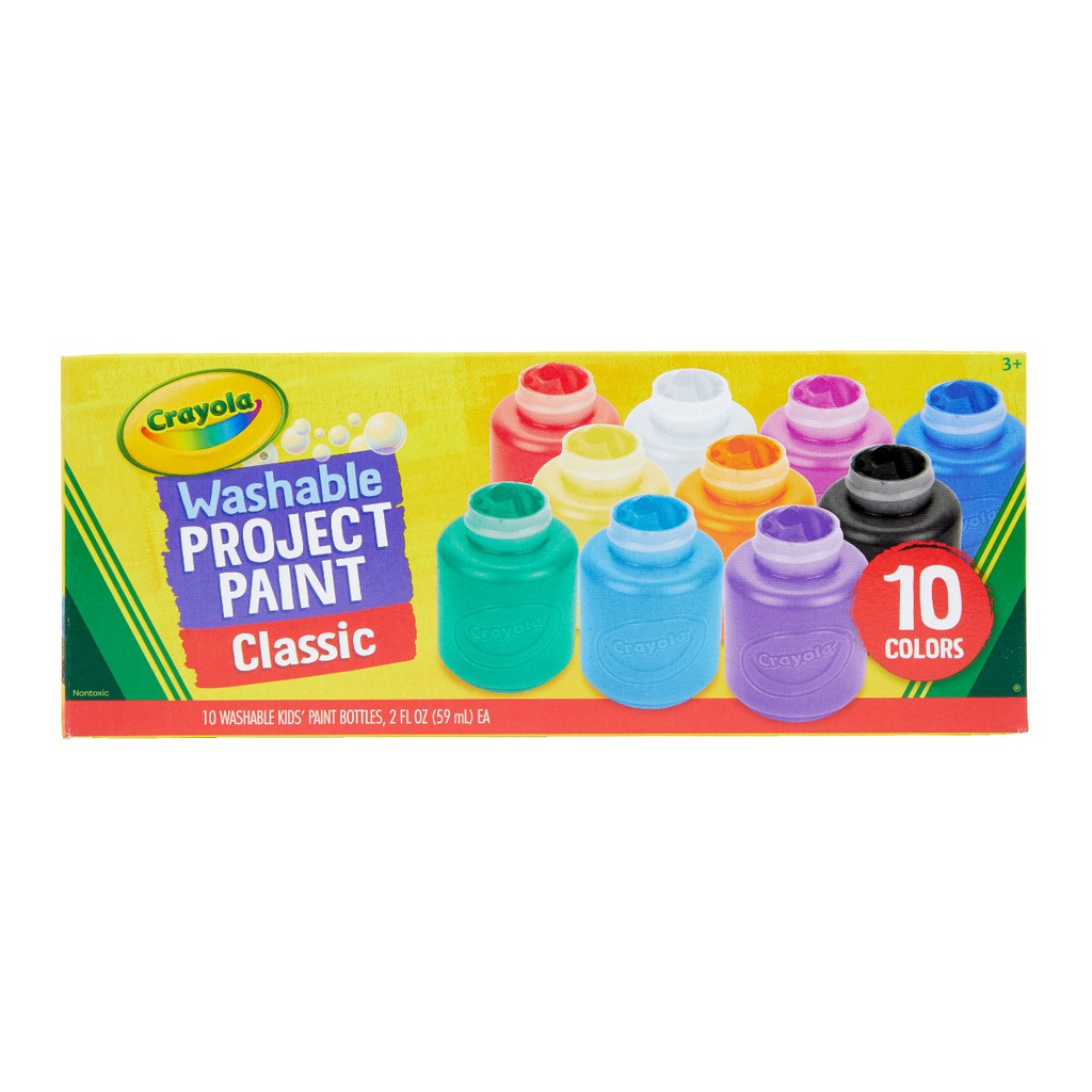 ภาพหน้าปกสินค้าCrayola สีน้ำล้างออกได้10สี ในขวดพลาสติกขนาด2ออนซ์