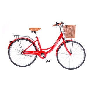 จักรยานแม่บ้าน จักรยานแม่บ้าน GRANDE LYRA 24 นิ้ว สีแดง จักรยาน กีฬาและฟิตเนส CITY BIKE GRANDE LYRA 24 INCHES RED