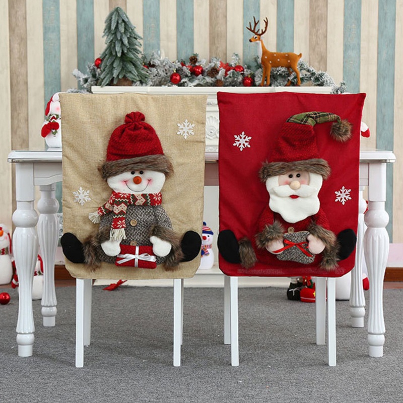 ผ้าคลุมเก้าอี้-ลายคริสต์มาส-ซานต้าคลอส-สโนว์แมน-กวาง-3d-สําหรับตกแต่งโต๊ะรับประทานอาหาร-โรงแรม-ปาร์ตี้
