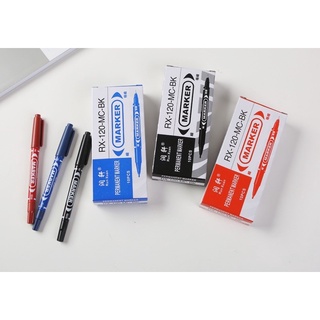 Bowbo [✔️เลือกสี 🔵🔴⚫] ปากกา Marker 2 หัว ชิ้นละ 4 บาท 🇹🇭เน้นข้อความ ปากกามาร์ค ปากกาเขียนซองไปรษณีย์ 🇹🇭พร้อมส่งจากไทย🇹🇭