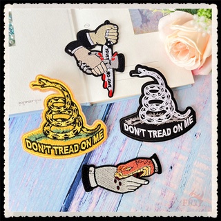 ♚ แผ่นแพทช์เหล็ก Dont Tread On Me - Viper Iron-On ♚ แผ่นแพทช์รีดติดเสื้อ ลาย Punk Trust No One DIY 1 ชิ้น