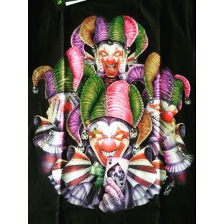 เสื้อเรืองแสง 4D JOKER ปีศาจ ปักหมุด ปักจิว กริทเตอร์ ลายน้ำโหดๆ ลายสวยๆเท่ห์ๆ