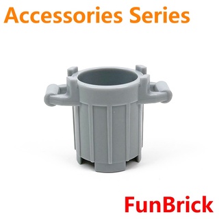 [Funbrick] 20PCS Grey Ashbin Minifigure Accessories Series MOC Small Particle Compatible with ตัวต่อที่มีชื่อเสียง