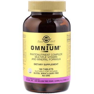 Solgar, Omnium, Phytonutrient Complex, Multiple Vitamin and Mineral Formula, 180 Tablets