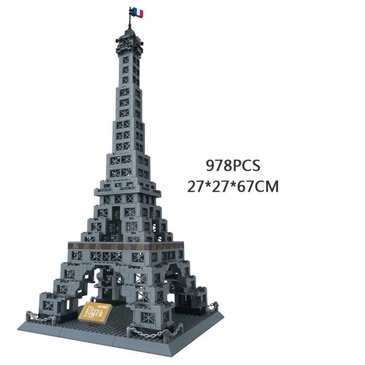 ตัวต่อเสริมทักษะ-หอไอเฟล-กรุงปารีส-ประเทศฝรั่งเศส-978pcs-hot-world-famous-architecture-eiffel-tower-paris-france