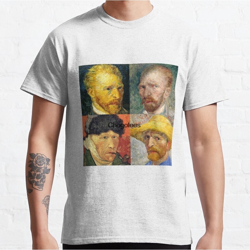 เสื้อเด็กหญิง-เสื้อยืดผู้ชายเทรนด์ร้อนvincentvangogh4ภาพเหมือนตนเอง161837