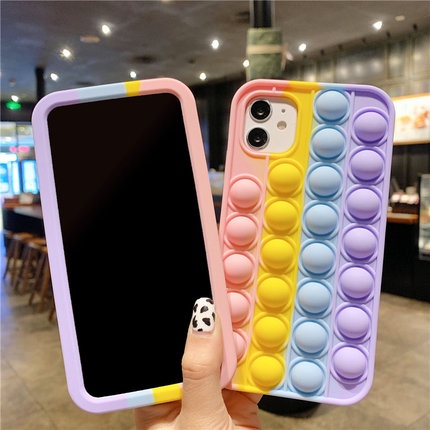 push-it-bubble-fidget-toys-funny-case-xiaomi-redmi-9t-9c-note-10-pro-max-5g-4g-note-9s-9-8-7-pro-max-poco-x3-nfc-pro-m3-pro-mi-11-lite-soft-silicone-cover-decompression-rainbow-case