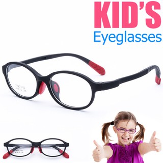 KOREA แว่นตาแฟชั่นเด็ก แว่นตาเด็ก รุ่น 2102 C-1 สีดำ ขาข้อต่อ วัสดุ TR-90 (สำหรับตัดเลนส์) เบาสวมไส่สบาย