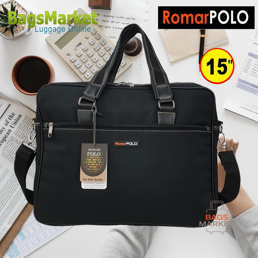 romar-polo-กระเป๋าใส่โน๊ตบุ๊ค-laptop-กระเป๋าสะพายไหล่-กระเป๋าใส่เอกสาร-ขนาด-15-นิ้ว-รุ่น-r41426