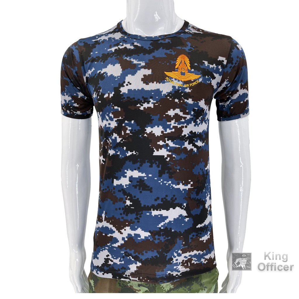 เสื้อยืดทหารอากาศ-ทอ-ลายพราง-คอกลม-ปักตรา-กองทัพอากาศ-royal-thai-air-force