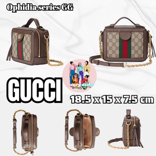 GUCCI/GUCCI  Ophidia series GG/mini size/กระเป๋าสะพายไหล่/กระเป๋ากล้อง/ยุโรปแท้100%