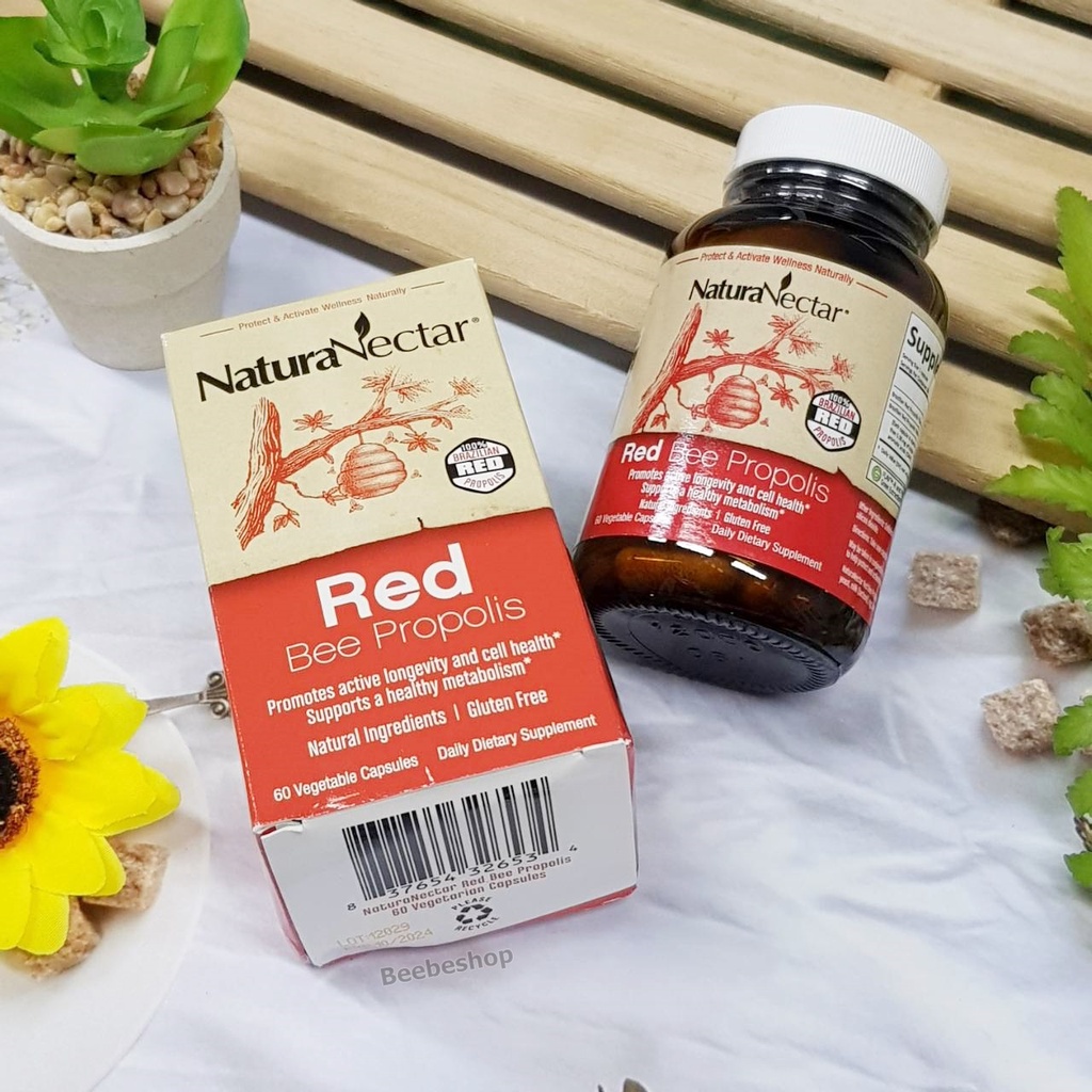 natura-nectar-red-bee-propolis-60-vcaps-exp10-2024-ผลิตภัณฑ์เสริมอาหาร-โพลิสสีแดง
