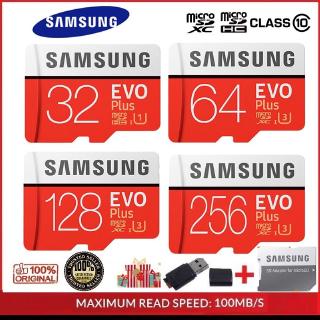 สินค้า SAMSUNG เมมโมรี่การ์ด ไมโคร SD การ์ด 32GB 64GB 128GB 256GB สำหรับ กล้อง/ โทรศัพท์มือถือ (100%ของแท้) + อะแดปเตอร์