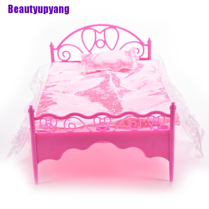 xbeautyupyang-เตียงนอนเดี่ยวสําหรับตุ๊กตาบาร์บี้-1-ชุด