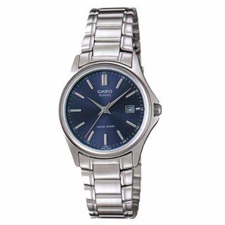 Casio นาฬิกาข้อมือผู้หญิง สายสแตนเลส รุ่น LTP-1183A-2A -Silver/Blue รับประกันศูนย์ 1 ปี ของแท้