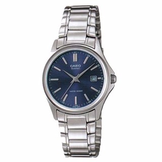 Casio นาฬิกาข้อมือผู้หญิง สายสแตนเลส รุ่น LTP-1183A-2A -Silver/Blue รับประกันศูนย์ 1 ปี ของแท้