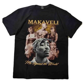 เสื้อวง 2Pac Makaveli  Hip Hop เสื้อยืดวง 2Pac Tupac