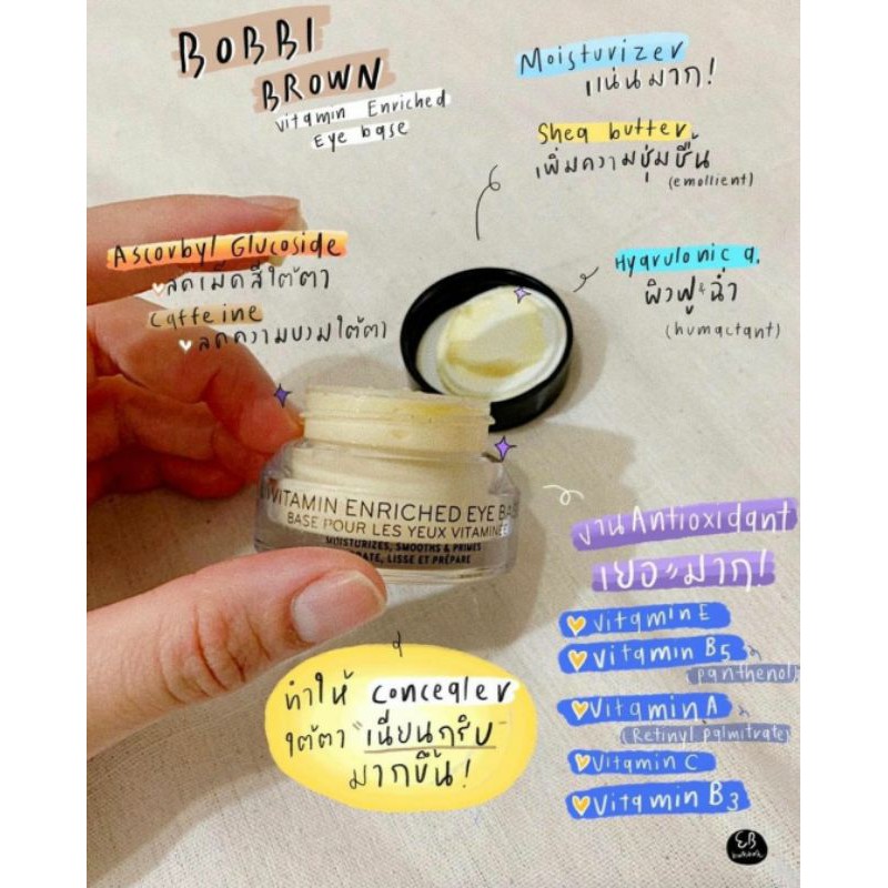 ภาพหน้าปกสินค้า(พร้อมส่ง) BOBBI BROWN VITAMIN ENRICHED EYE BASE จากร้าน praneek77 บน Shopee