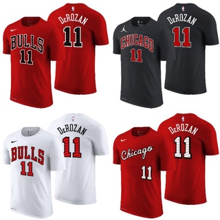เสื้อยืดพิมพ์ลายแฟชั่นเสื้อยืด พิมพ์ลาย Nba Gametime Chicago Bulls 11 Derozan สําหรับผู้ชาย