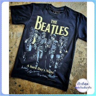 BT  The Beatles เสื้อยืด สีดำ BT Black Timber T-Shirt ผ้าคอตตอน สกรีนลายแน่น S M L XL XXL