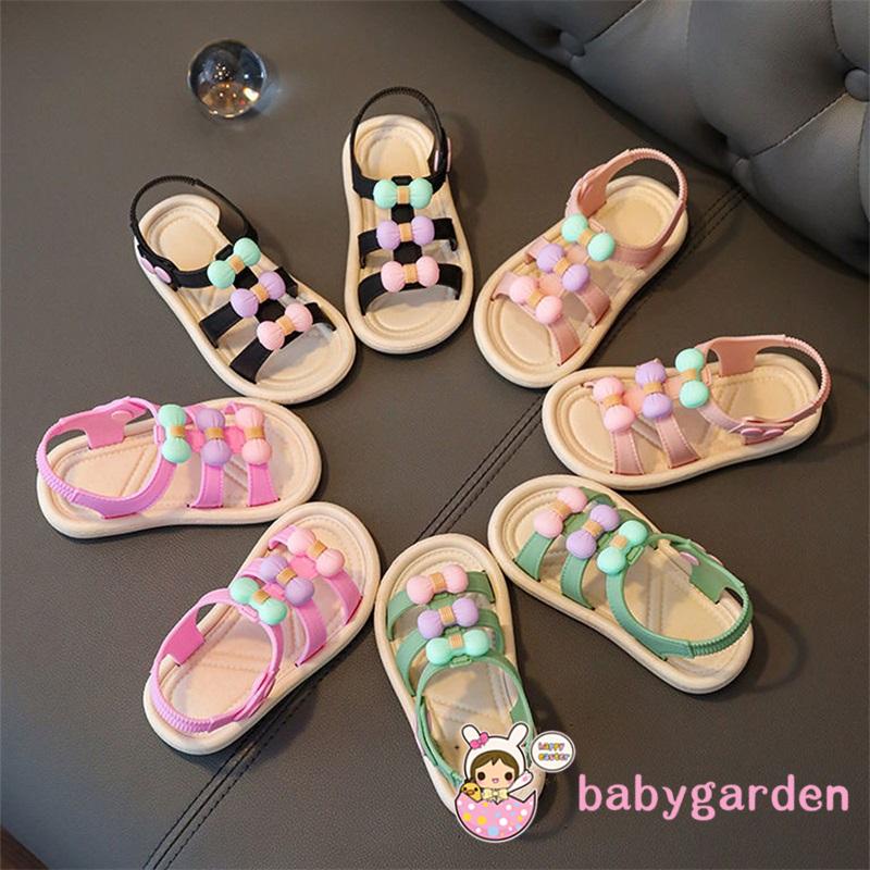 babygarden-รองเท้าแตะ-พื้นแบน-ประดับโบว์-กันลื่น-สีแคนดี้-แฟชั่นฤดูร้อน-สําหรับเด็กผู้หญิง