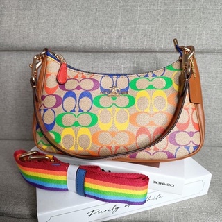 C O A C H Teri Shoulder Bag In Rainbow Signature Canvas(CA176)