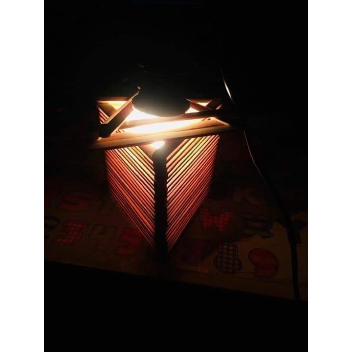 โคมไฟไม้ไอติมทรงสามเหลี่ยมHandmade | Shopee Thailand